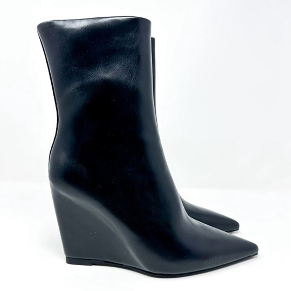 Jeffrey Campbell Black Pointed Wedge Ankle Boots